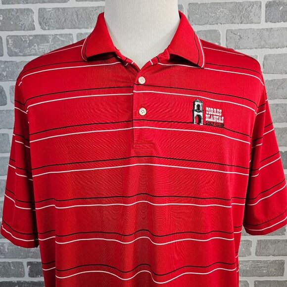 Ping Golf Polo Shirt Men's XL‎ Red Striped Torres Blancas Golf Club Spain - Picture 4 of 11